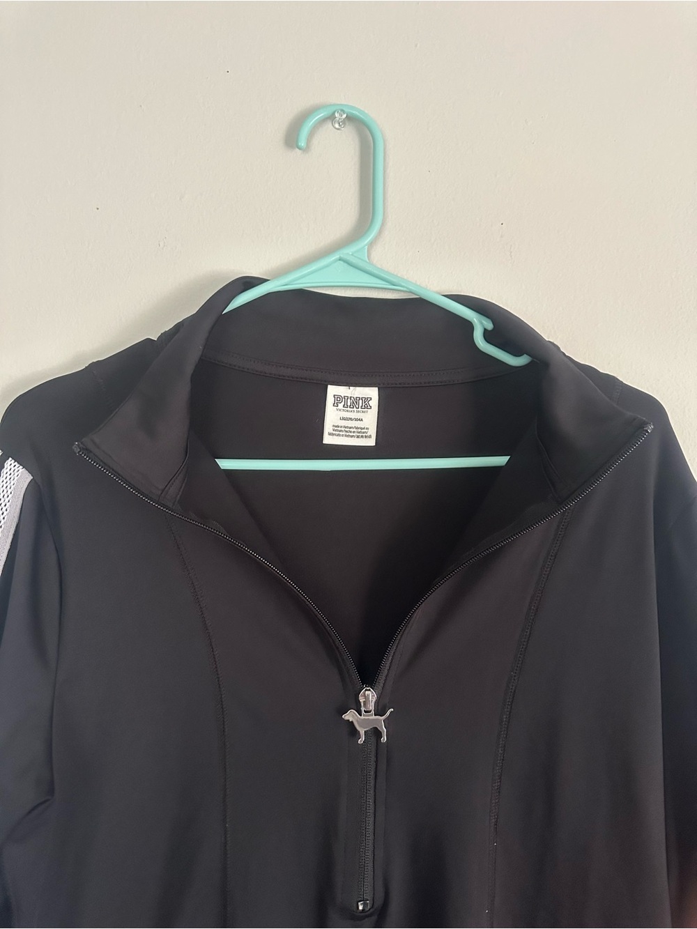 PINK Victoria's Secret Black Quarter-Zip Bomber Pullover